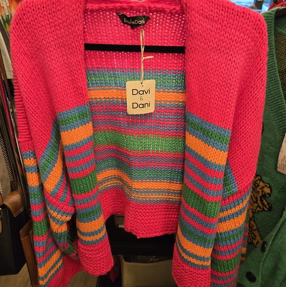 Davi and Dani open front, stripe cardigan - Picture 1 of 2